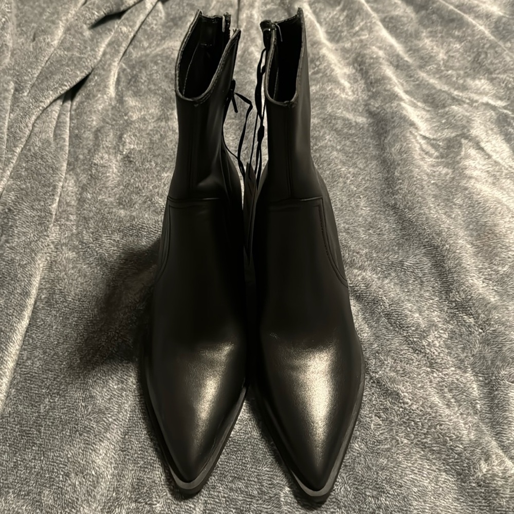 Express Black Leather Boots